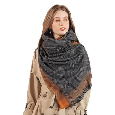 Deqing Silk European Plaid Shawl for Women