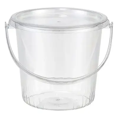 Transparent Plastic Bucket with Lid for Home Use