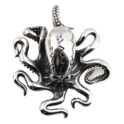 Men's Silver Octopus Tentacles Necklace with Chain