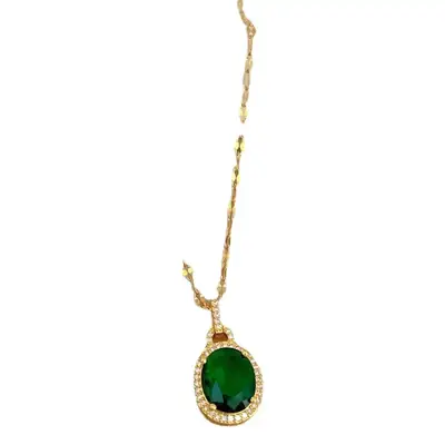 Titanium Steel Light Luxury Water Drops Full Diamond Zircon Live Necklace