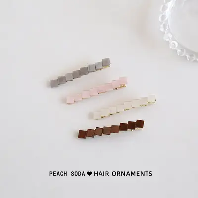 Peach Soda Square Hair Clips for Women
