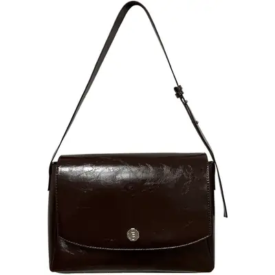 2025 Autumn Retro Brown Leather Briefcase for Women