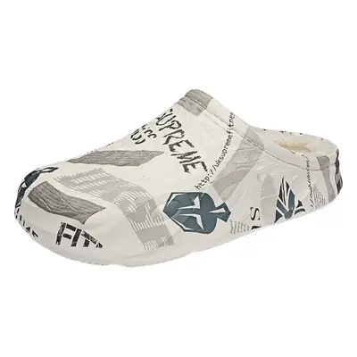 Thick bottom cotton slippers men's autumn and winter non-slip indoor home camouflage slippers warm bag heel fleece-lined height increasing cotton shoes