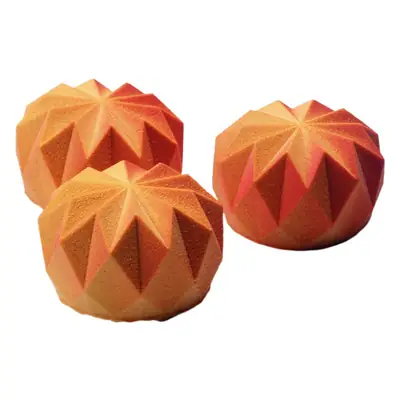 Origami French Mousse Cake Mold 8Pcs Silicone Orange
