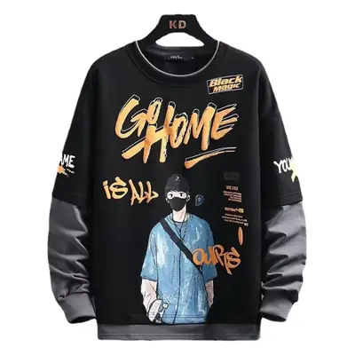 Men's Graphic Long Sleeve T-Shirt Blue White Kids Teen