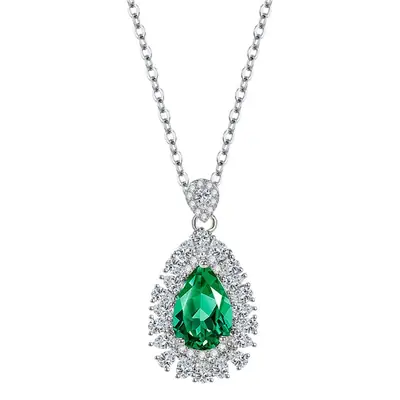 Green Diamond Horse Eye Pendant for Women