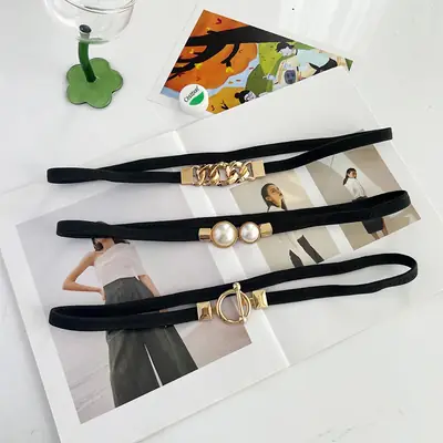 Black Wide Belt Waist Seal Decorative Fashion Accessory