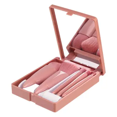 5-Piece Makeup Brush Travel Set with Mirror