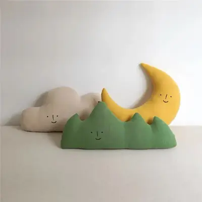 Nordic Moon Pillow for Baby Bed Anti-Collision Cartoon Cushion