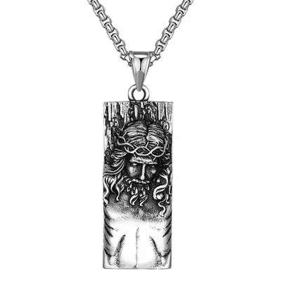 Titanium steel vintage Jesus pendant necklace men's and women's amulet stainless steel necklace cross-border e-commerce explosions Europe and the United States