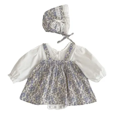 Baby Floral Two-Piece Set with Hat for Small