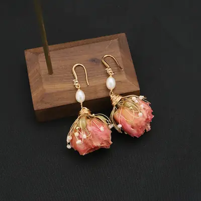 Natural Pearl Earrings Ancient Style Wholesale