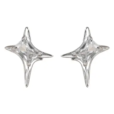 Liloch 4 Mans Star Zircon Earrings Silver Niche