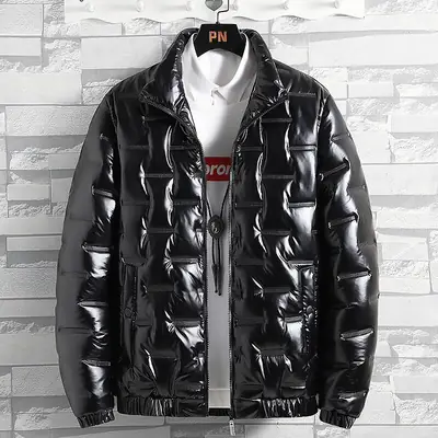 Men's 2022 Winter Padded Jacket with Logo Stand Collar