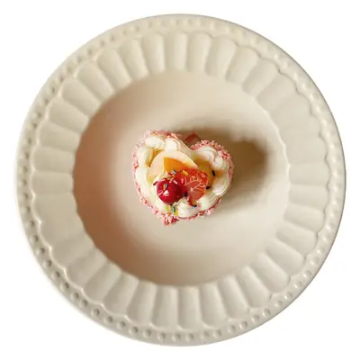 Wholesale Embossed Ceramic Plates Matte Red White Gray