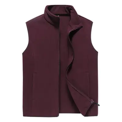 Men's Grey Fleece Vest with Collar