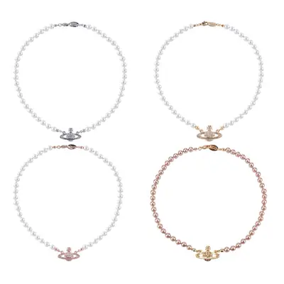 Saturn Pearl Necklace Clavicle Chain NANA Punk