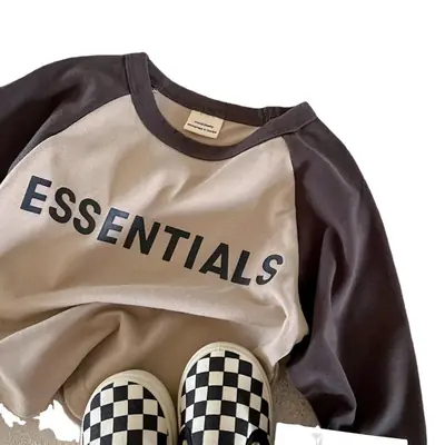 Kids Long Sleeve T-Shirt Essentials Print Checkered Pants