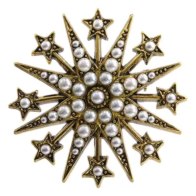 Black Star Pearl Brooch for Men