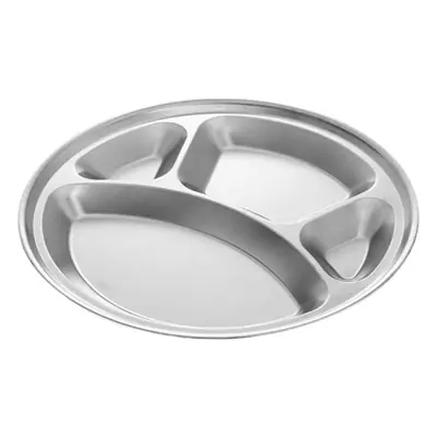 Stainless Steel Cross-Border Dinner Plate 4-Compartment Bear Paw Round
