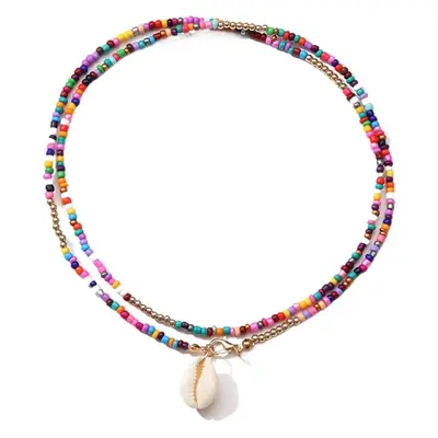 European American Cross-Country Colorful Rice Beads Necklace