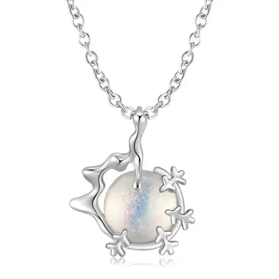 Snowflake Star Necklace for Women Silver 925 Sterling