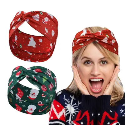 Christmas Cross Stitch Hair Band with Santa & Candles