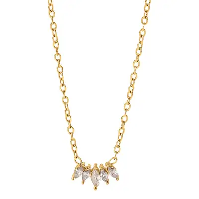 Hong Kong Style Women's Zircon Necklace 18k Gold