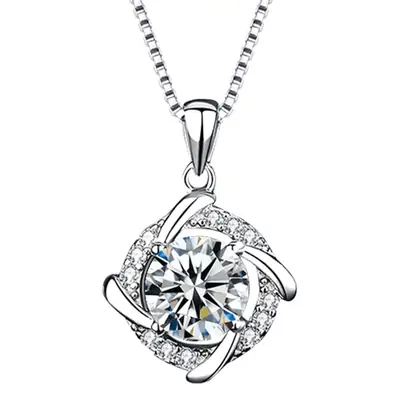 2 Karat Rotating Windmill Pendant with High Carbon Diamond Clavicle Chain