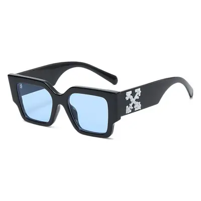American New Fashion Frame Sunglasses White Retro Thick Leg Frame