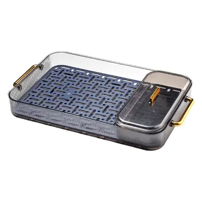 Rectangular Tea Tray with Glass Cups & Light
