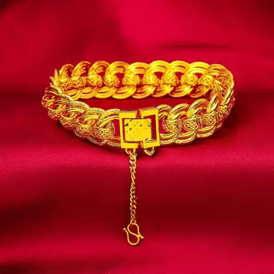 Vietnam Gold Brass Bracelet for Men 24k Classic Design