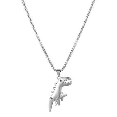 Titanium Dinosaur Movable Necklace for Men
