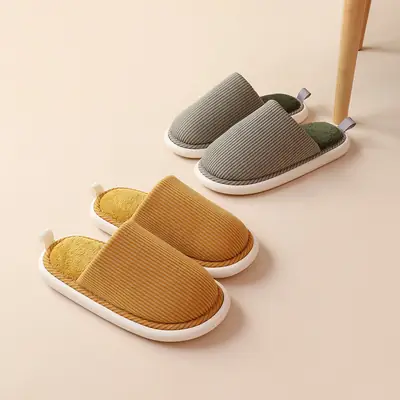 Women Cotton Slippers Autumn Winter Soft Cushion Wooden Floor