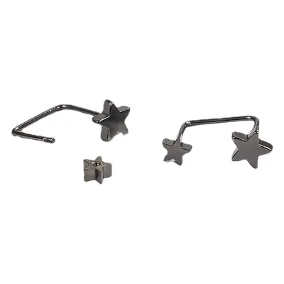 Black Screw Earrings for Women Dark Black Summer