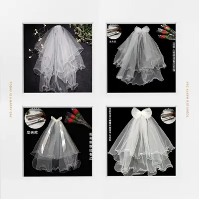 New Bridal Short Veil Mori Style Photo Props