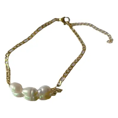 French Retro Pearl Titanium Gold Chain Necklace Set