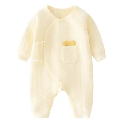 Newborn Baby Warm Cotton Jumpsuit White Sun Print