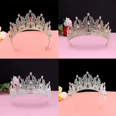 New European Style Wedding Crown Hair Accessories Rhinestone Alloy