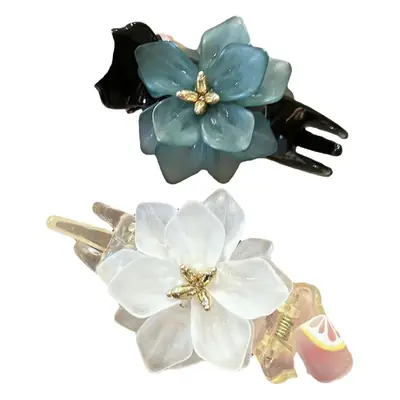 White Flower Hair Clip Korean Style Elegant