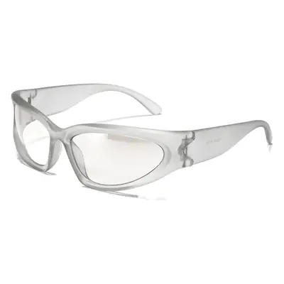 Silver Windproof Sunglasses for Women Large Frame