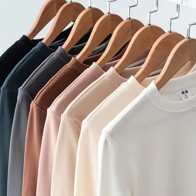 Double-Sided Velvet Long Sleeve T-Shirt Autumn Winter Fleece Lined