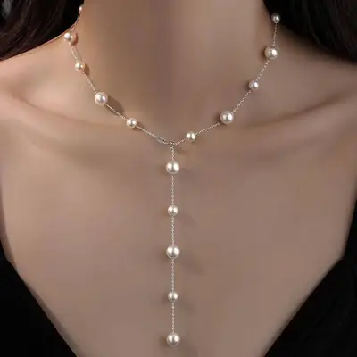 S925 Sterling Silver Starry Pearl Necklace for Women