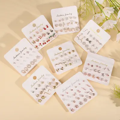 Korean Style Vintage Pearl Earrings Set