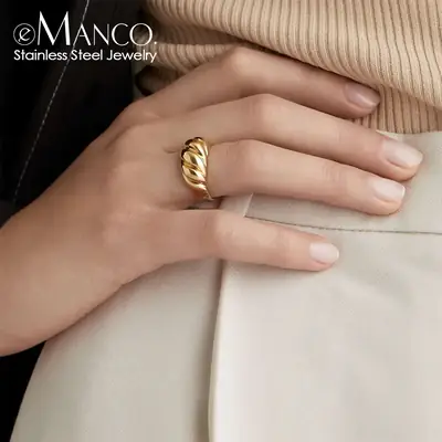 Stainless Steel Cross Finger Ring Gold Plated European American