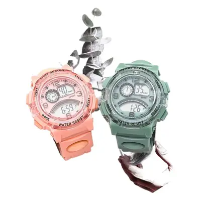 Black Digital Stopwatch Watch with Water Resistant Design