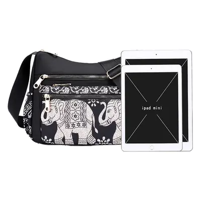 Printed Nylon Shoulder Bag for Women Large Capacity