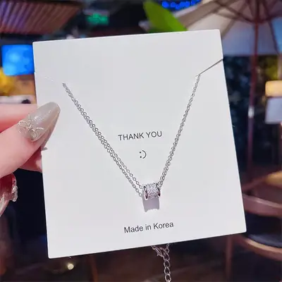 Korean Temperament Diamond Zircon Necklace for Women