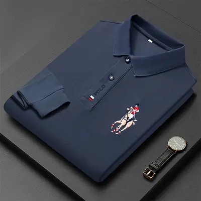 Men's 2022 Embroidered Polo Shirt Solid Green