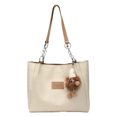 Women's Large Capacity Shoulder Tote Bag Beige